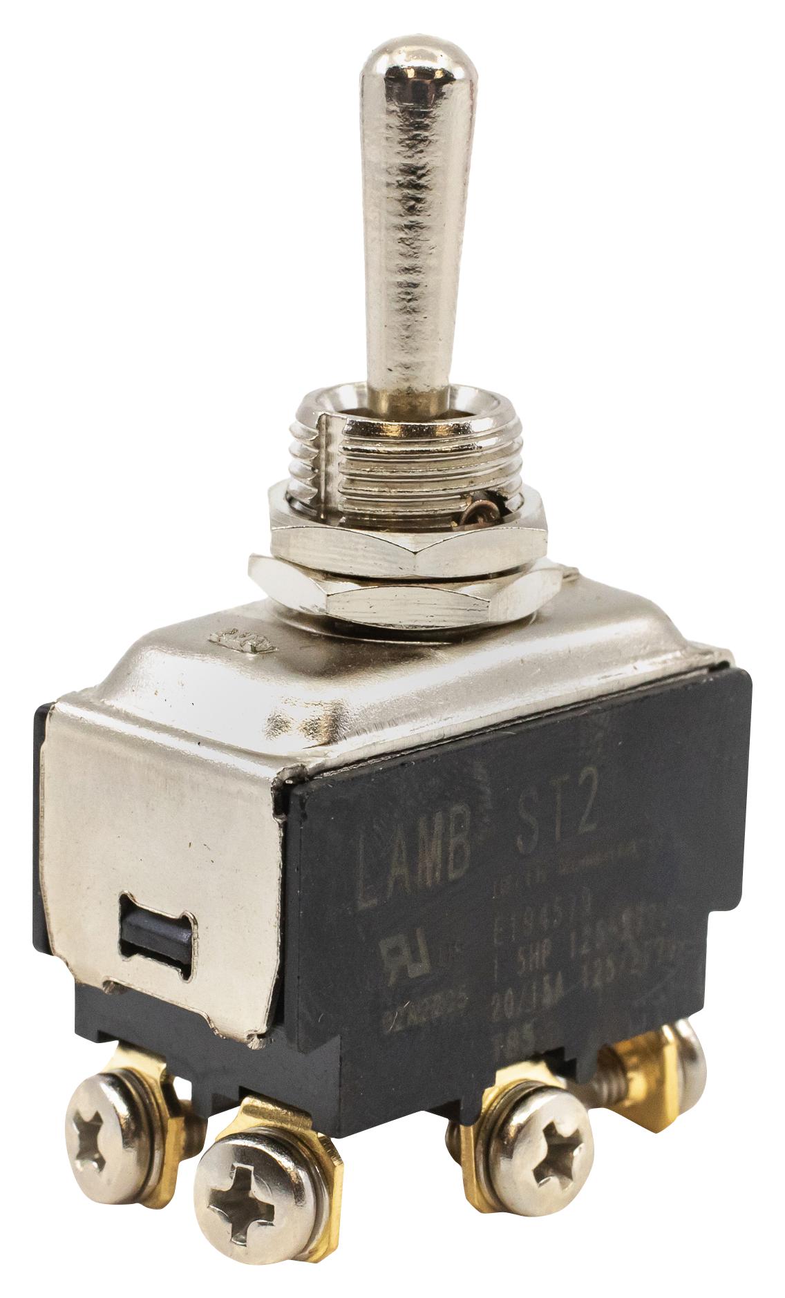 E-Switch St26Kd00 Toggle Switch, Dpdt, 20A, 125Vac, Panel