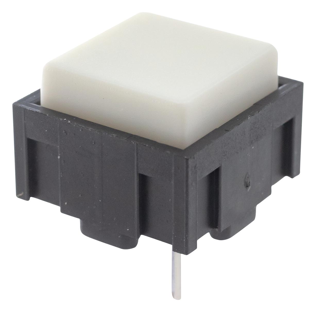 E-Switch 320.01E11Wht Tactile Switch, 0.025A, 50Vdc, Th, 135Gf