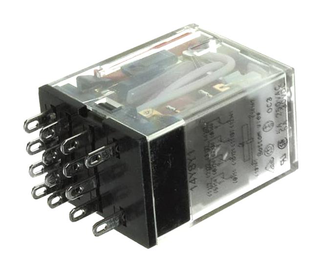 Omron/partner Stock My4Nac24(S) Power Relay, 4Pdt, 24Vac, 3A, Socket