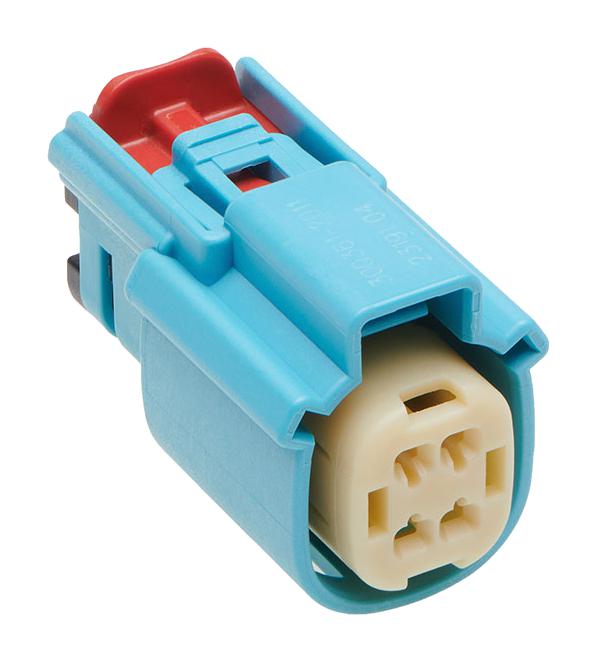 Molex 300361-2011 Connector Housing, Rcpt, 4Pos, Light Blu