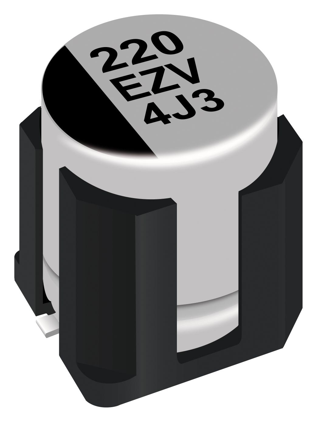 Panasonic Eehzv1J470V Capacitor, Alu Elec, Hybrid, 47Uf, 63V, Smd