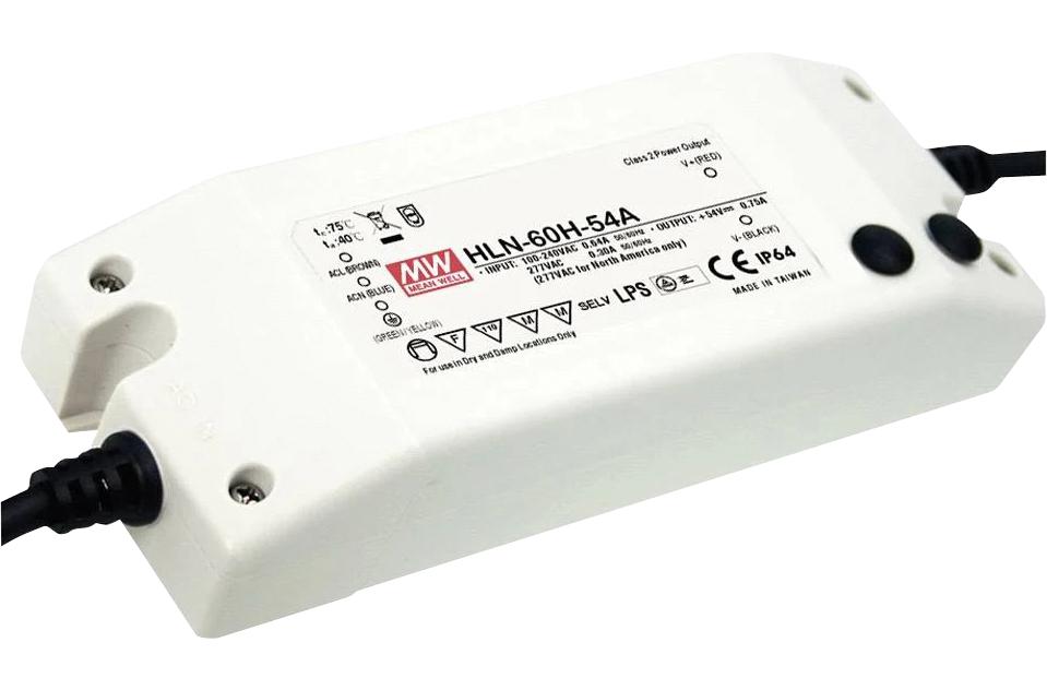 MEAN WELL Hln-60H-24A Led Driver, Constant Current/volt, 60W