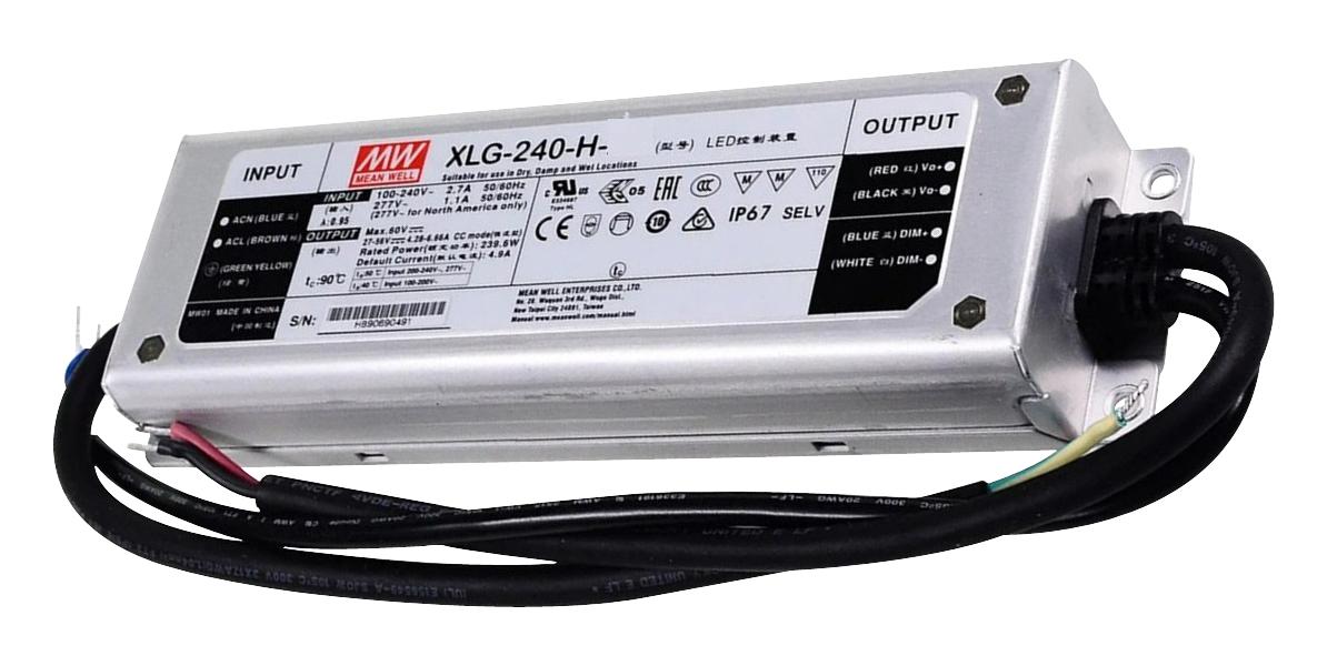 MEAN WELL Xlg-240-H-Da2 Led Driver, Constant Power, 239.6W