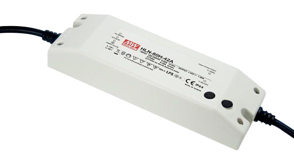 MEAN WELL Hln-80H-42A Led Driver, Constant Current/volt, 81.9W