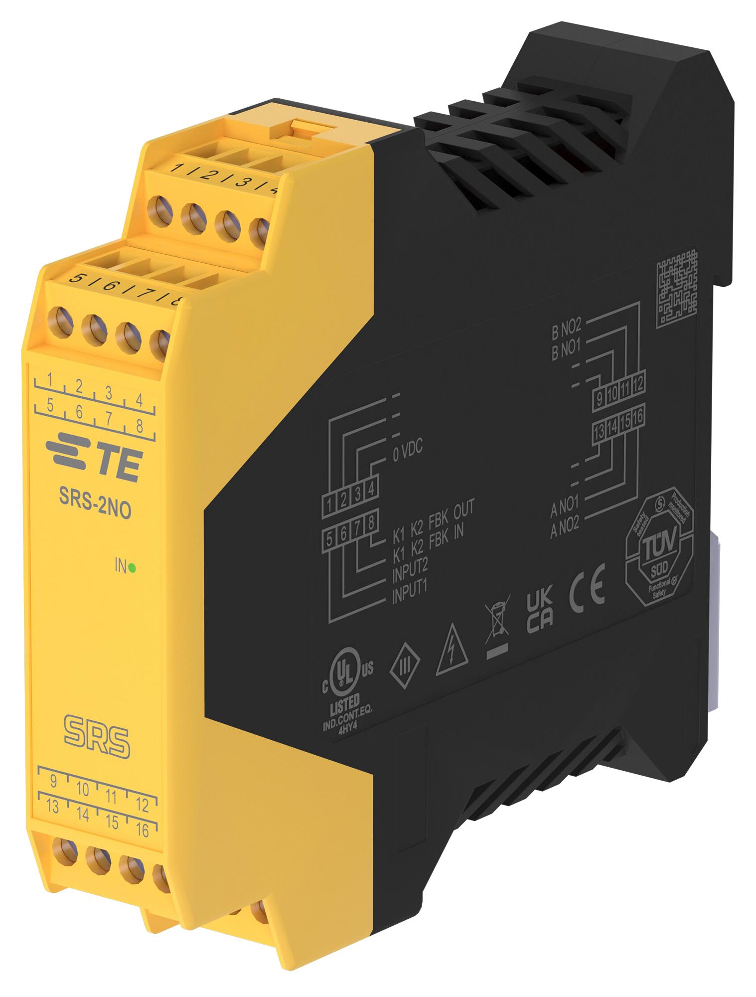 Te Connectivity Srs-2No Safety Relay, Dpst-No, 24Vdc, 6A, Din