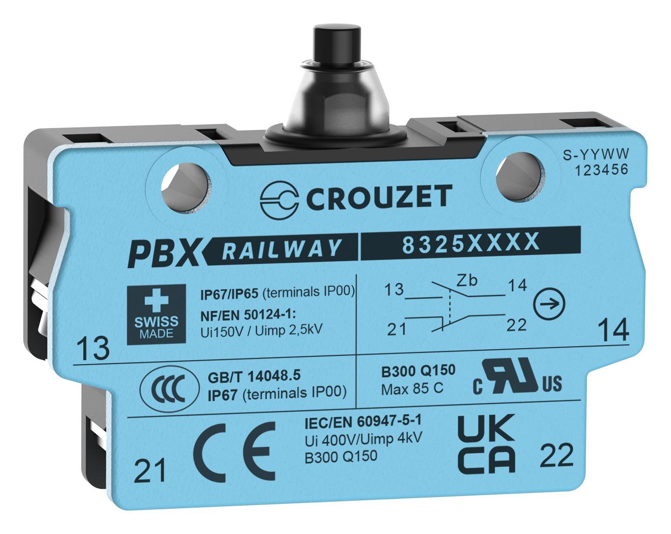 Crouzet 83250220 Microswitch, Spdt, 2A, 250Vac, 3.6N