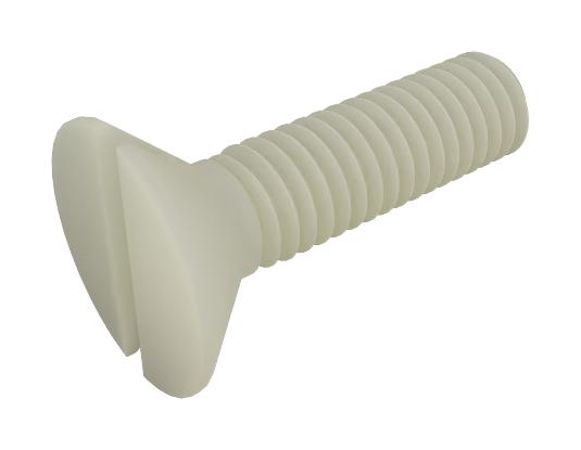 TR Fastenings Rp0000381129 Screw, Slotted, M6X1, 25mm, Nylon 6.6