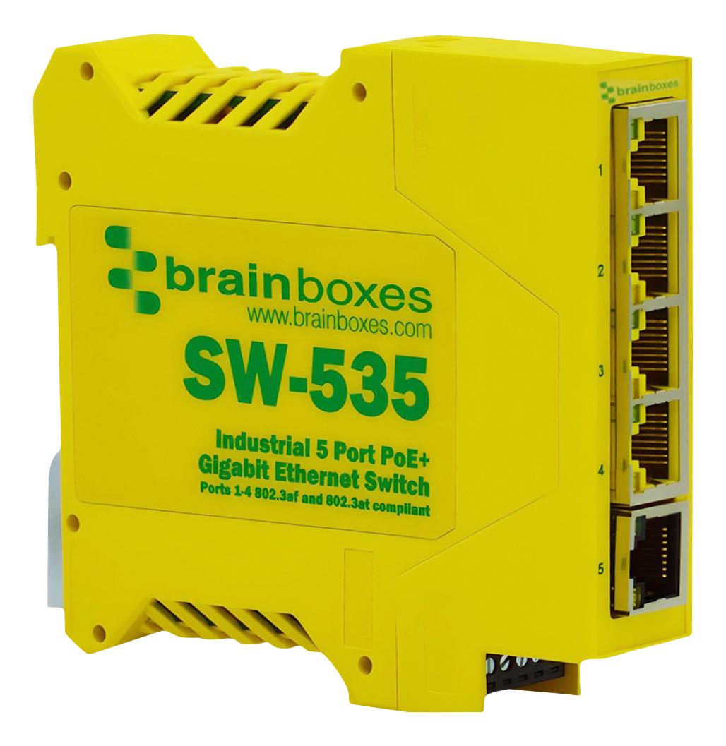 Brainboxes Sw-535 Enet Sw, Rj45X5, 10Mbps, 100Mbps, 1Gbps