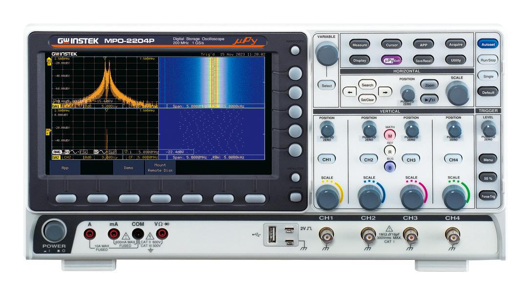 Gw Instek 01Mp224P00Gs Prog Oscilloscope, 200Mhz, 4 Ch, 1Gsps