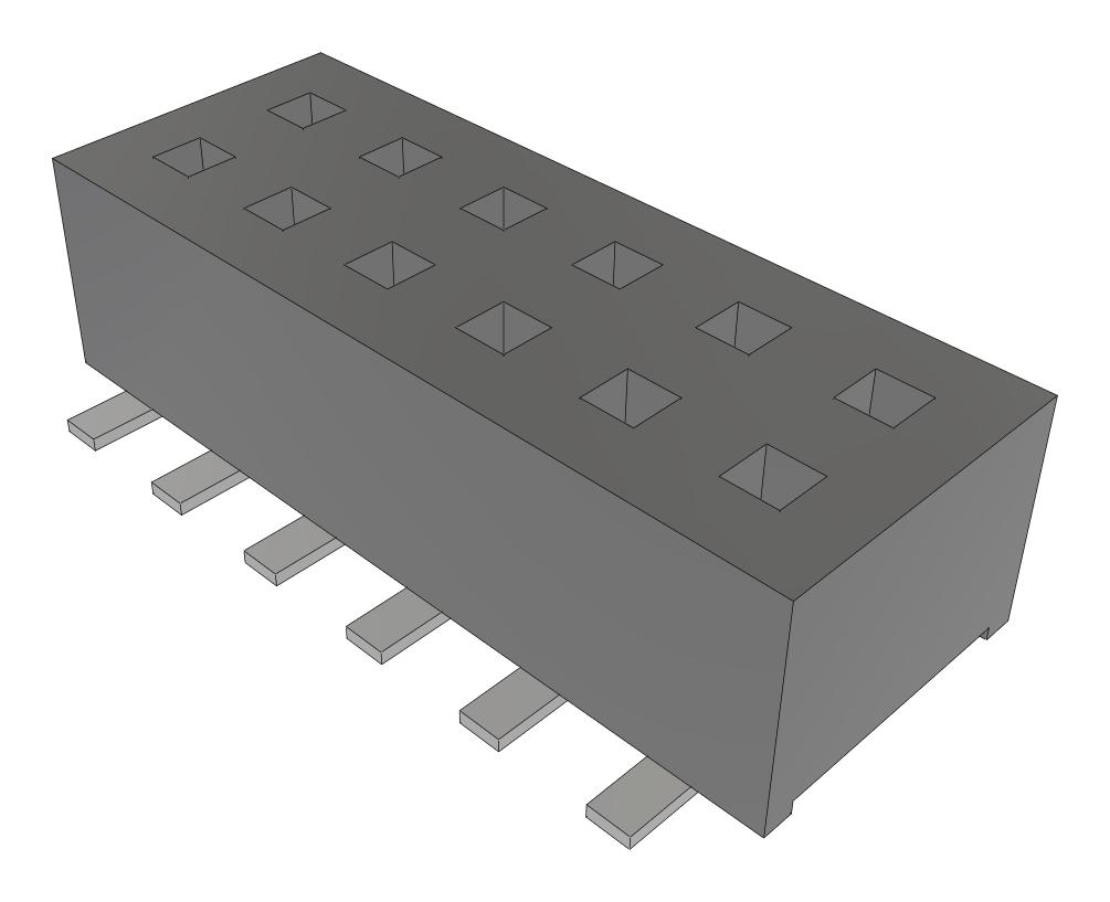 Samtec Clp-106-02-F-D-Fr Connector, Rcpt, 12Pos, 2Row, 1.27mm