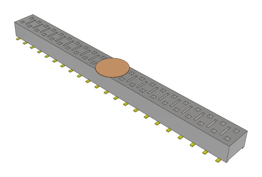 Samtec Hle-122-02-G-Dv-Lc-K-Fr Connector, Rcpt, 44Pos, 2Row, 2.54mm