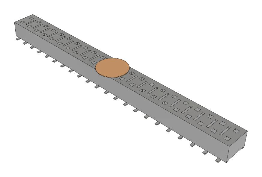 Samtec Hle-122-02-Stl-Dv-Lc-K-Fr Connector, Rcpt, 44Pos, 2Row, 2.54mm