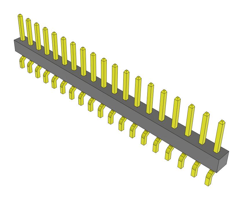 Samtec Mmt-119-02-Sm-Sh-Fr Connector, R/a Header, 19Pos, 1Row, 2mm, Smt