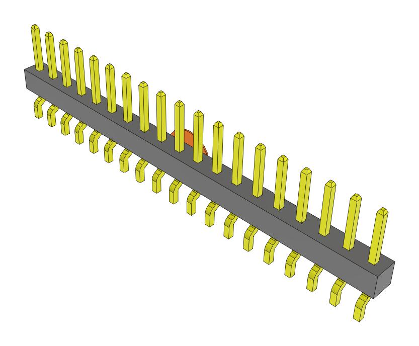 Samtec Mmt-119-02-Sm-Sh-K-Fr Connector, R/a Header, 19Pos, 1Row, 2mm, Smt