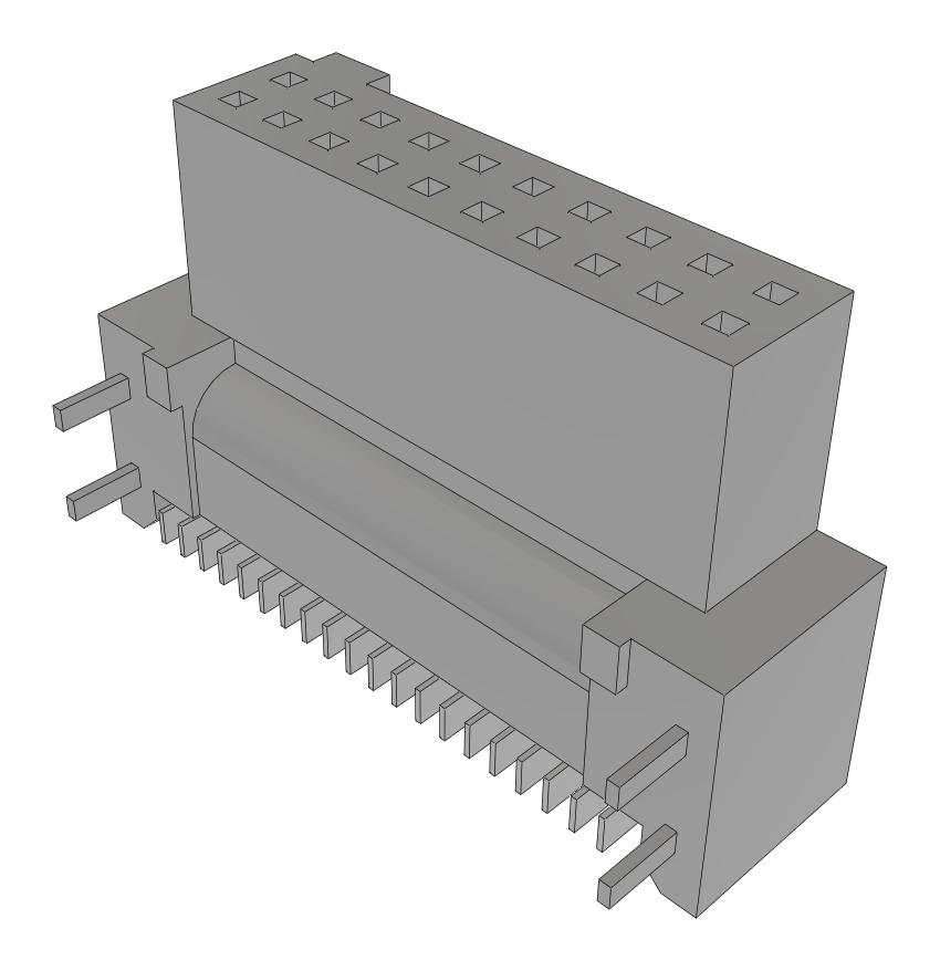 Samtec Sfm-110-02-L-Dh-Fr Connector, R/a Rcpt, 20Pos, 2Row, 1.27mm