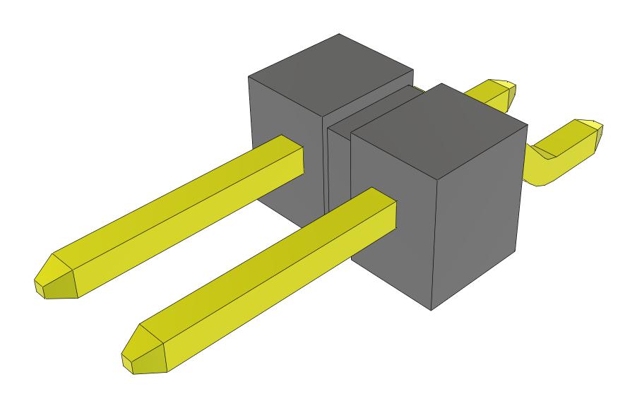 Samtec Tsm-102-01-F-Sh-Fr Connector, R/a Hdr, 2Pos, 1Row, 2.54mm, Smt