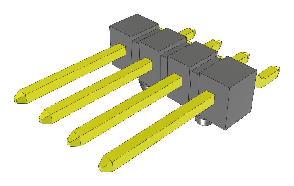 Samtec Tsm-104-02-Lm-Sh-A-Fr Connector, R/a Hdr, 4Pos, 1Row, 2.54mm, Smt