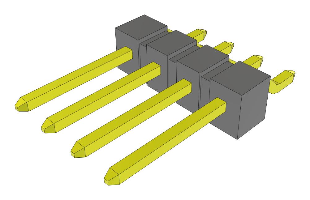 Samtec Tsm-104-02-L-Sh-Fr Connector, R/a Hdr, 4Pos, 1Row, 2.54mm, Smt