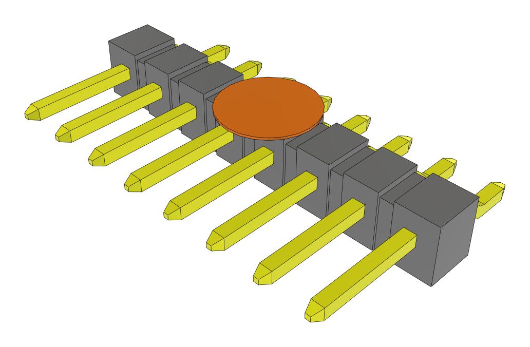 Samtec Tsm-108-01-F-Sh-K-Fr Connector, R/a Hdr, 8Pos, 1Row, 2.54mm, Smt