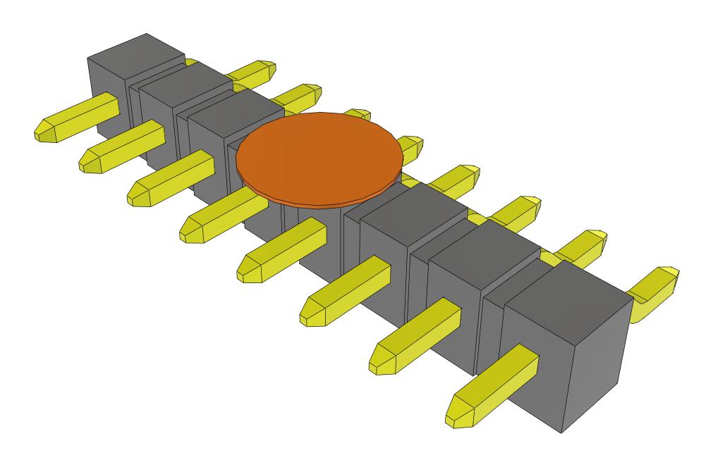 Samtec Tsm-108-04-Tm-Sh-K-Fr Connector, R/a Hdr, 8Pos, 1Row, 2.54mm, Smt