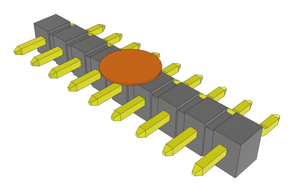 Samtec Tsm-109-04-T-Sh-K-Fr Connector, R/a Hdr, 9Pos, 1Row, 2.54mm, Smt