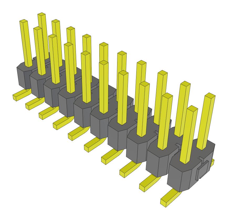 Samtec Tsm-110-01-L-Dv-Fr Connector, Header, 20Pos, 2Row, 2.54mm, Smt