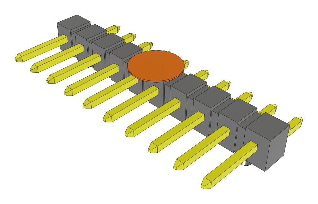 Samtec Tsm-110-01-L-Sh-A-K-Fr Connector, R/a Hdr, 10Pos, 1Row, 2.54mm, Smt