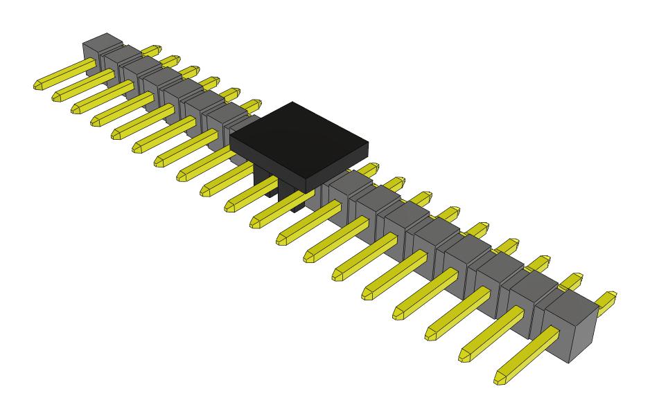 Samtec Tsm-119-01-L-Sh-P-Fr Connector, R/a Hdr, 19Pos, 1Row, 2.54mm, Smt