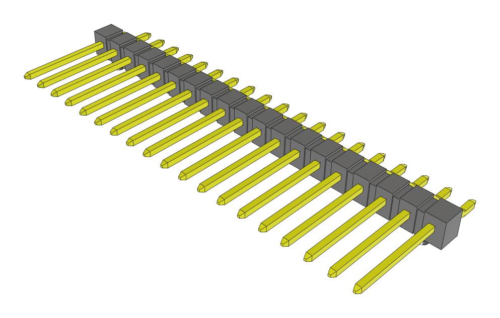 Samtec Tsm-119-03-F-Sh-A-Fr Connector, R/a Hdr, 19Pos, 1Row, 2.54mm, Smt