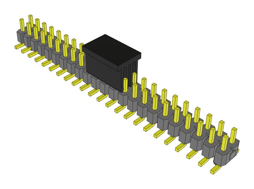 Samtec Tsm-123-04-F-Dv-A-P-Fr Connector, Header, 46Pos, 2Row, 2.54mm, Smt