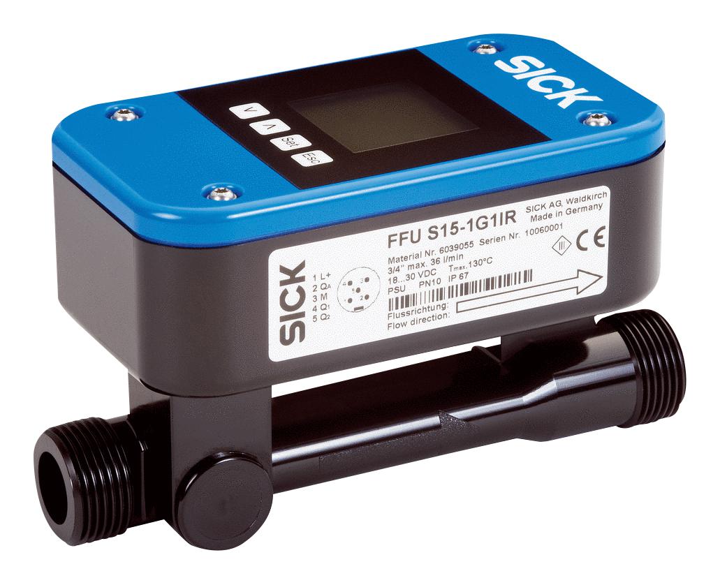 Sick Ffus10-1G1Io Ultrasonic Flowmeter, 0.3-21Lpm, 16Bar