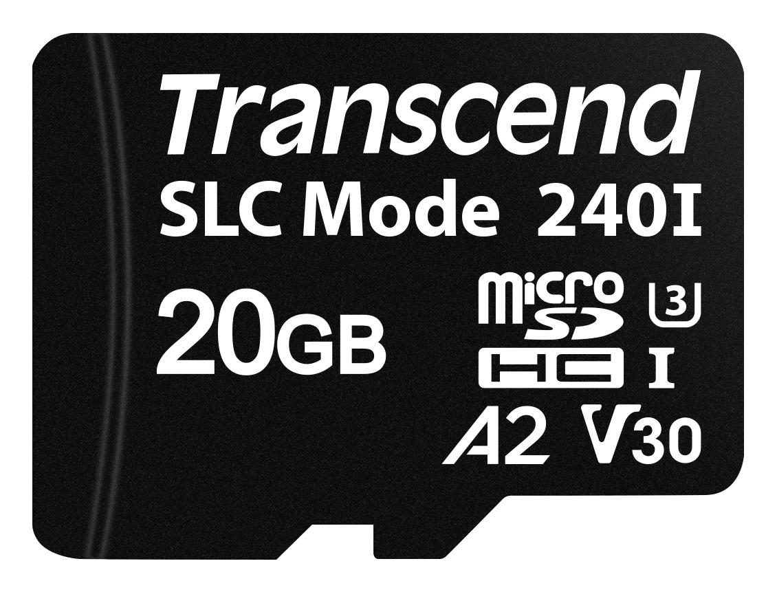 Transcend Ts20Gusd240I Microsd Card, 20Gb, 3D Nand Flash, Slc