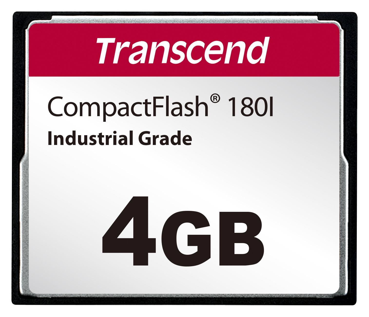 Transcend Ts4Gcf180I Compact Flash Card, 4Gb, Mlc Nand, Slc