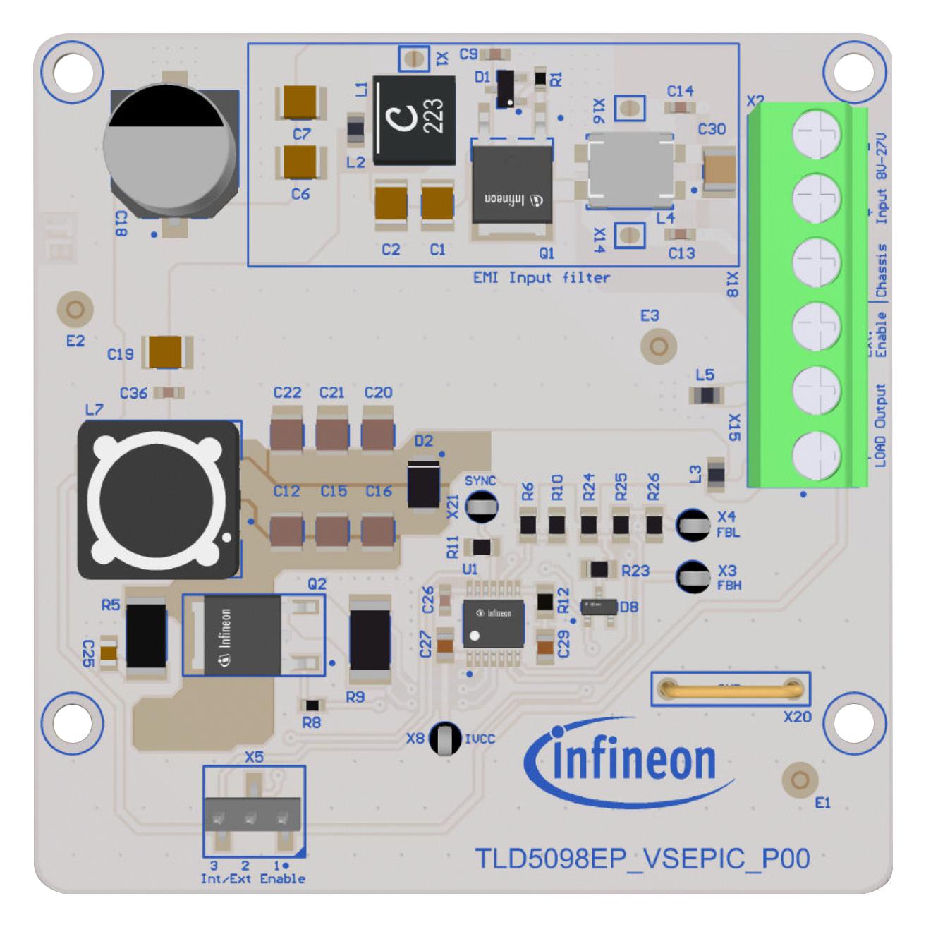 Infineon Tld5098Epvsepictobo1 Evaluation Kit, Sepic, 23V, 1A