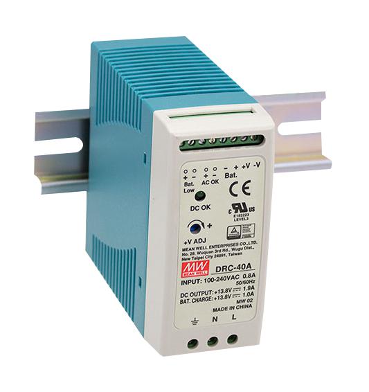 MEAN WELL Drc-40B Power Supply, Ac-Dc, 27.6V, 0.95A/0.5A