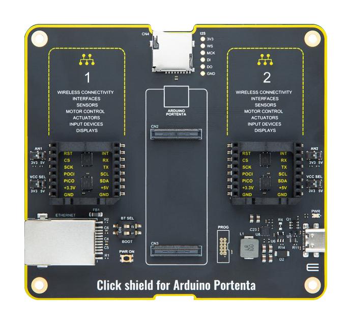 MikroElektronika Mikroe-6079 Click Shield, Arduino Portenta, 32Bit