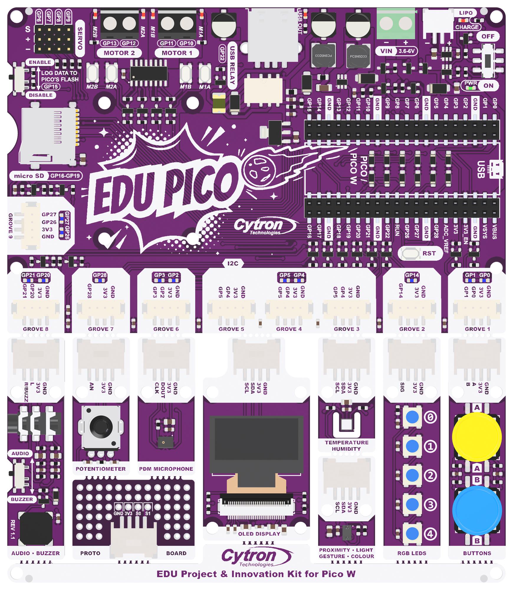 Cytron Edu-Pico-Nb Edu Project & Innovation Kit, Rpi Pico W