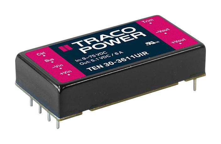 TRACO Power Ten 30-3611Uir Dc-Dc Converter, 5.1V, 6A