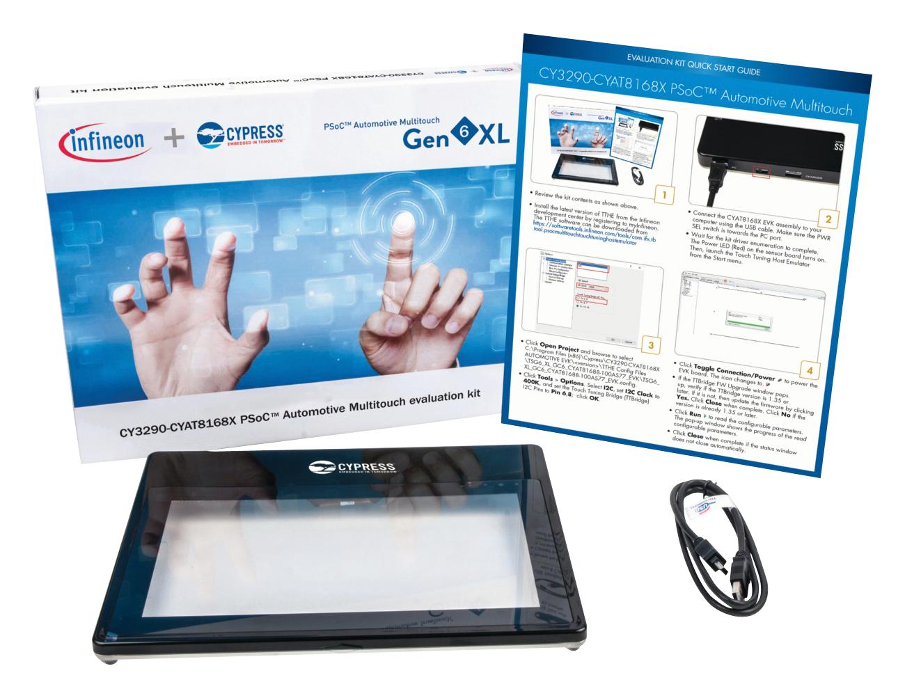 Infineon Cy3290-Cyat8168X Eval Kit, Capacitoracitive Multi-Touch Ctrl