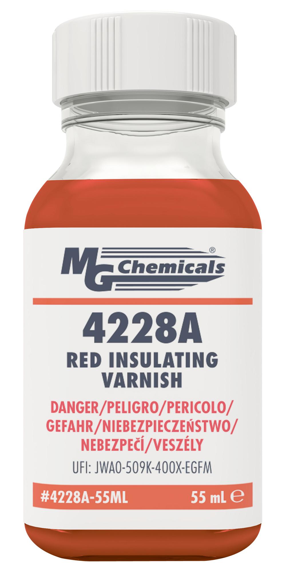 MG Chemicals 4228A-55Ml Red Insulating Varnish, Bottle, 55Ml