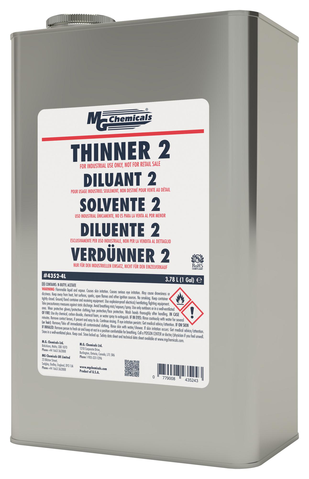 MG Chemicals 4352-4L Conformal Coating Thinner, Can, 3.78L