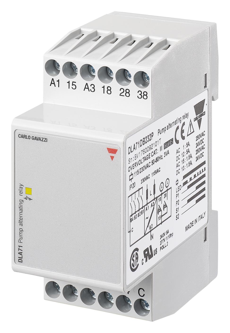 Carlo Gavazzi Dla71Db232P Monitoring Relay, 2Xspst-No, 5A, 230Vac