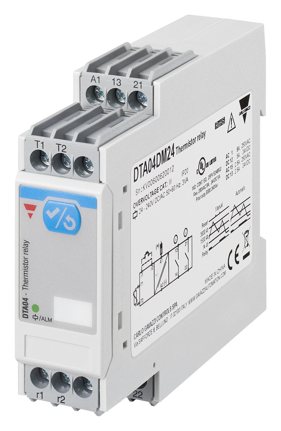 Carlo Gavazzi Dta04Dm24 Motor Thermistor Relay, 2Xspst-No, 8A