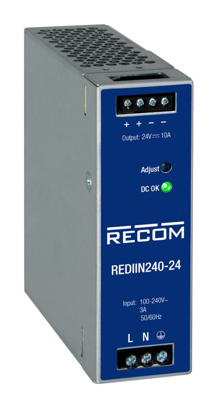 RECOM Power Rediin240-24 Ac/dc Power Supply, 24Vdc, 10A, 240W