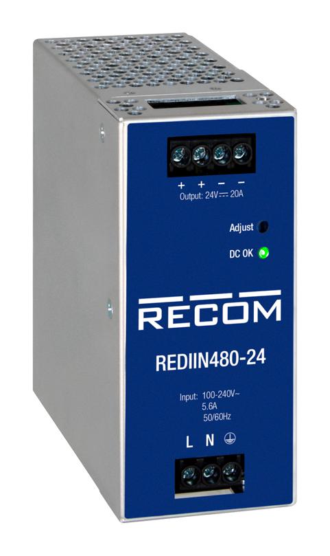 RECOM Power Rediin480-48 Ac/dc Power Supply, 48Vdc, 10A, 480W