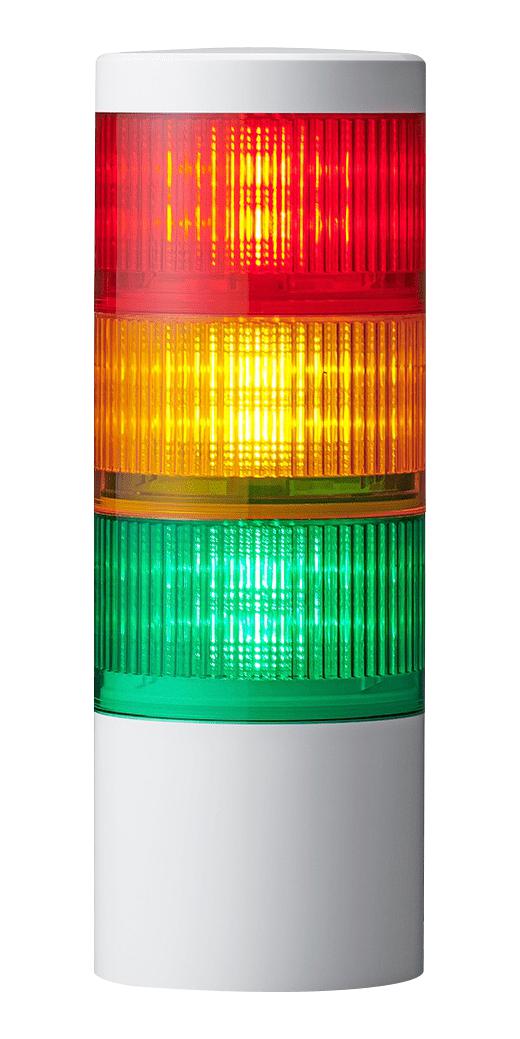 Patlite Lr10-302Wmnw-Ryg Signal Tower, Green, Red, 24Vdc