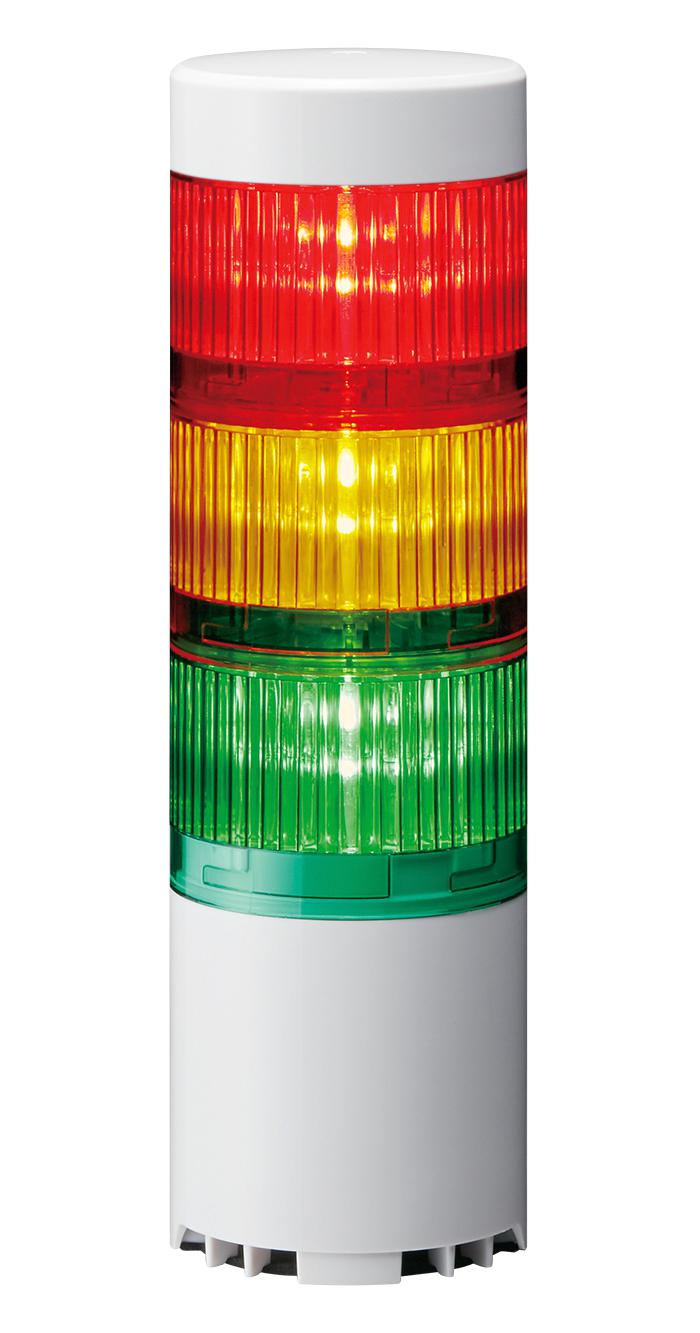 Patlite Lr6-3Usbw-Ryg Signal Tower, Amber/green/red, 80Db/5Vdc