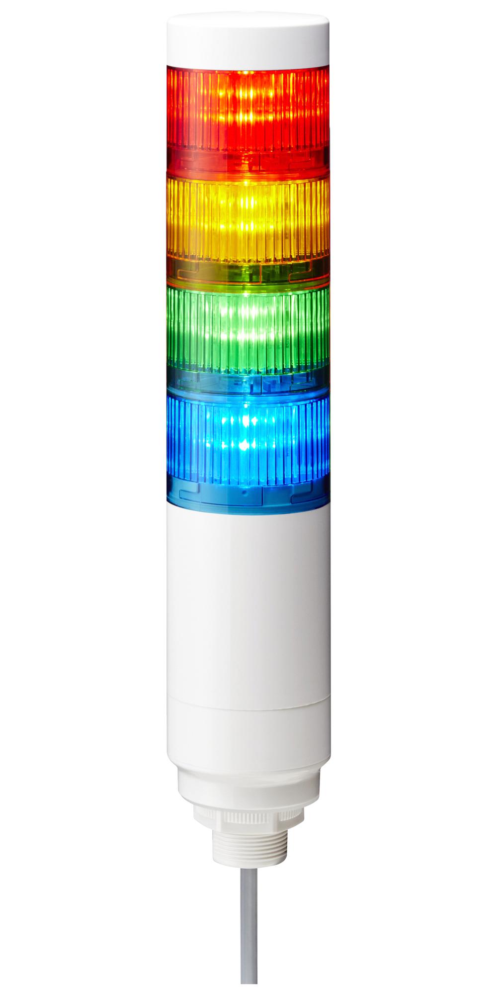 Patlite Lr6-402Wcnw-Rygb+Fb295 Signal Tower, Blue/green/red/yel, 88Db