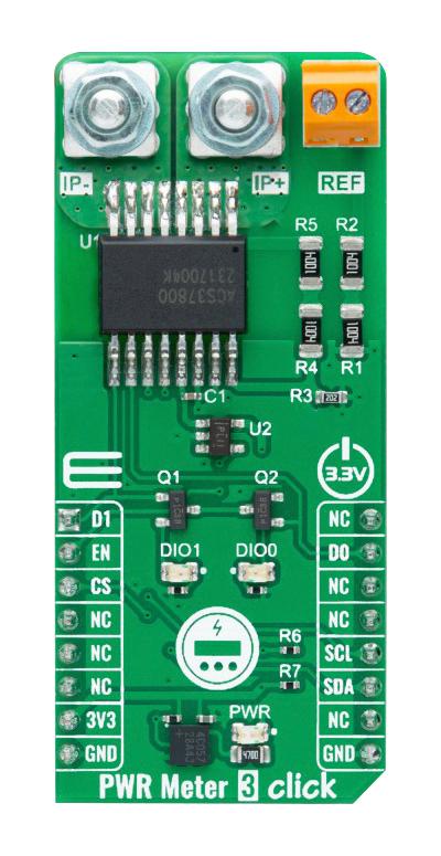 MikroElektronika Mikroe-6257 Pwr Meter 3 Click Add-On Brd, 30A, 3.3V