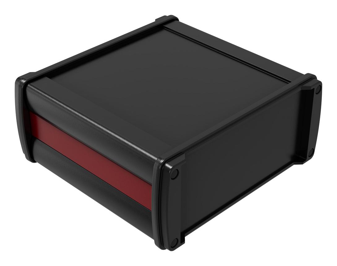 Rose 75025110 Enclosure, Electronic, Alum, Black/red